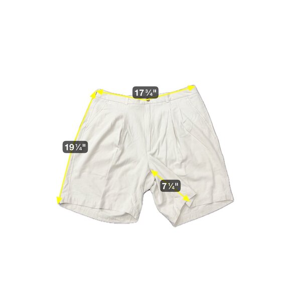 Haggar Mens Pleated Ivory Silk Shorts Size 38 With Pockets - Picture 6 of 8